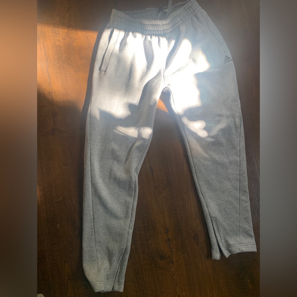 gray Adidas sweatpants